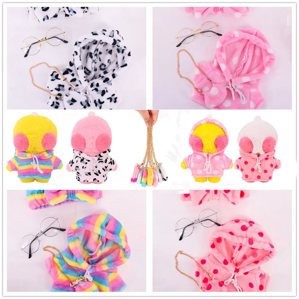 Latest Duck Clothes Accessories Bags Hairband Clothes Lalafanfan 30Cm Plush Duck Glasses 20Cm Plush Doll Clothes Kids DIY Gifts