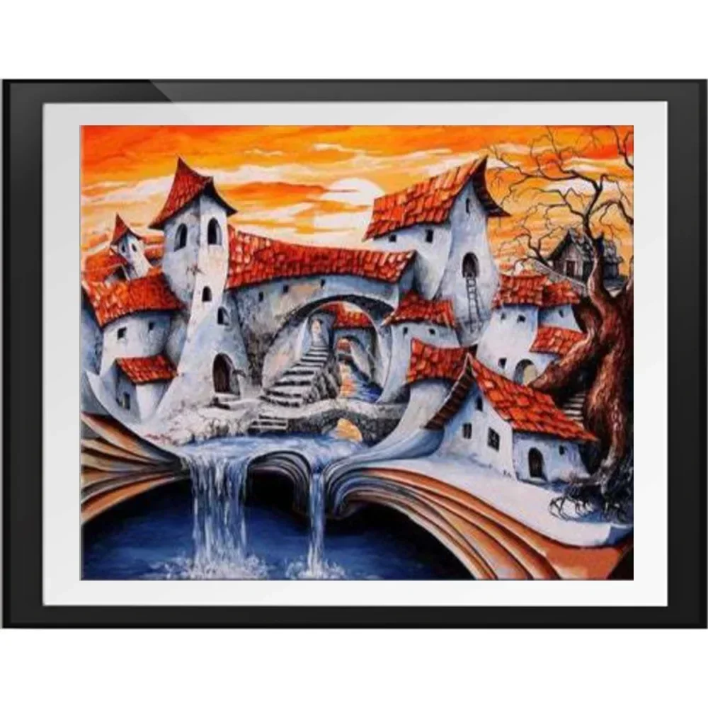 

21030-STB- Diy landscape figures and animals hand-painted digital oil painting set