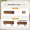 Fluted Lift Top Coffee Table with Hidden Compartment, Fully Assembled Wooden Center Table, Modern Oval Lift Tabletop 3