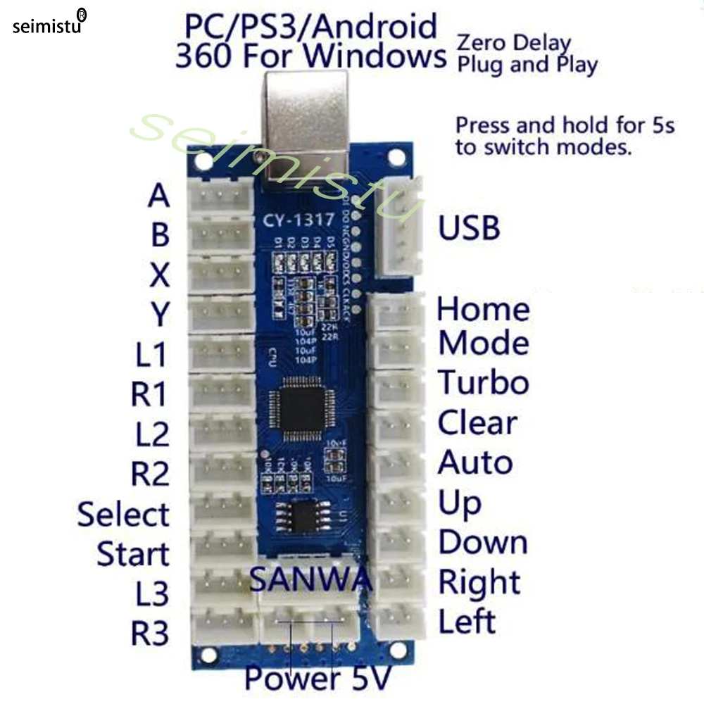 Universal USB Arcade Zero Delay Controller Kit