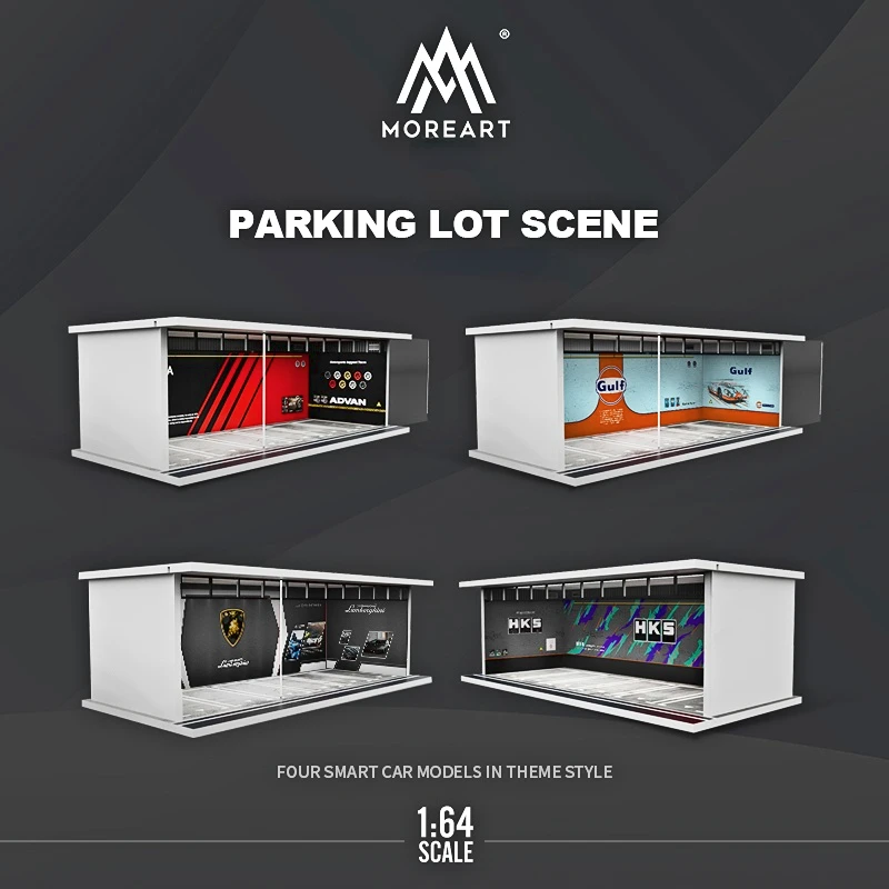 MoreArt 1:64 Gulf / HKS /Michelin /Advan Parking Garage Light Edition Assembled Scene Diorama 4
