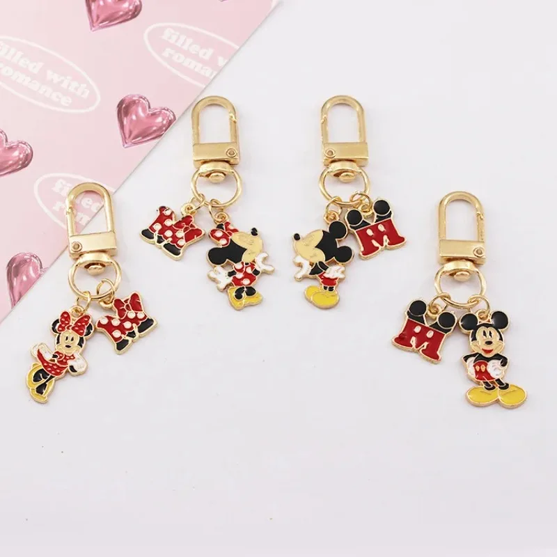 

Disney Mickey Minnie Mouse Keychain Cute Cartoon AirPods Bag Key Ring Pendant Delicate Schoolbag Ornament Charm Accessories