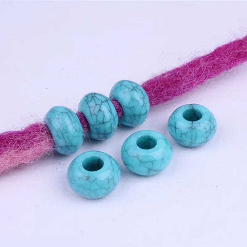 

20pcs/lot Dreadlocks Hair Ring Hair Braid Beads Blue coloured hair braid dread dreadlock Beads cuffs clips approx 6mm hole