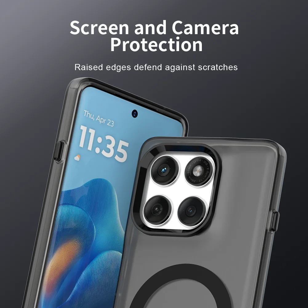 Magnetic Wireless Charging Transparent Case - Candy Colors Back Shell