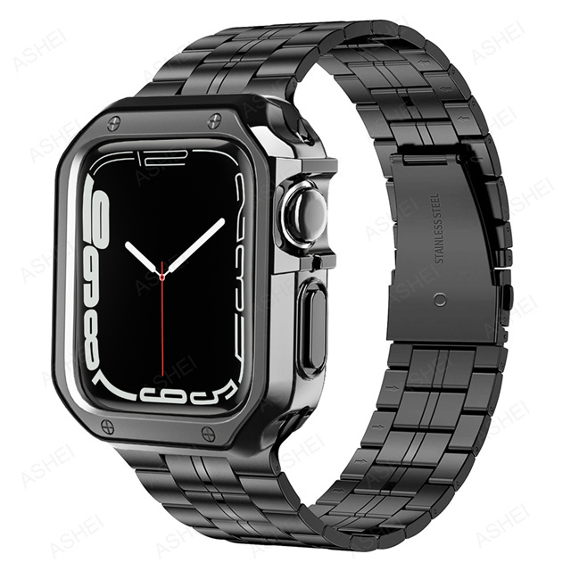 Case for Apple Watch 41mm 45mm 40mm 44mm 38mm 42mm Series 7 6 SE 5 4 3 Watch Band Ultra-thin Stainless Steel Bracelet