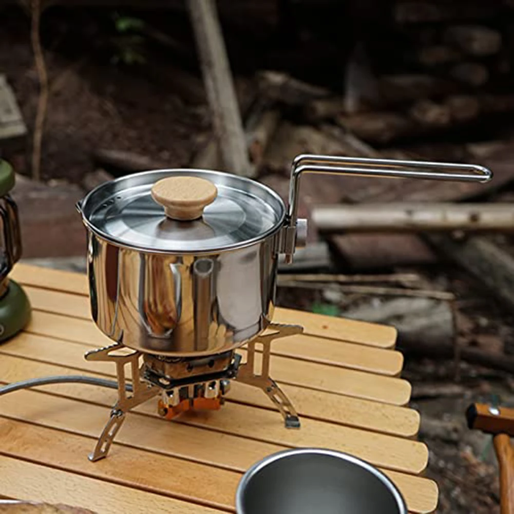 Stainless Steel Camping Pans Camping Cookware Set - Compact Stainless Steel Campfire Cooking Pots And Pans Camping Pot - View #3