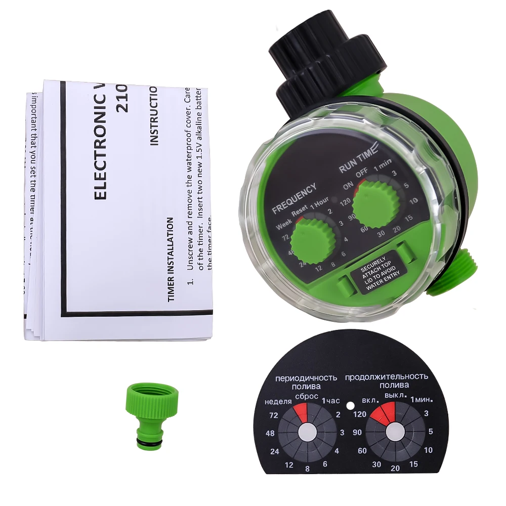 Garden Watering Timer 0 Water  Pressure Ball Valve Irrigation Controller Home Garden Automatic Watering Electronic Green - 3