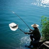 Rubber Mesh Fly Fishing Net Bass Trout Landing Net Folding Fishing Hand Nets for Fresh Water Safe Fish Catching or Releasing 6