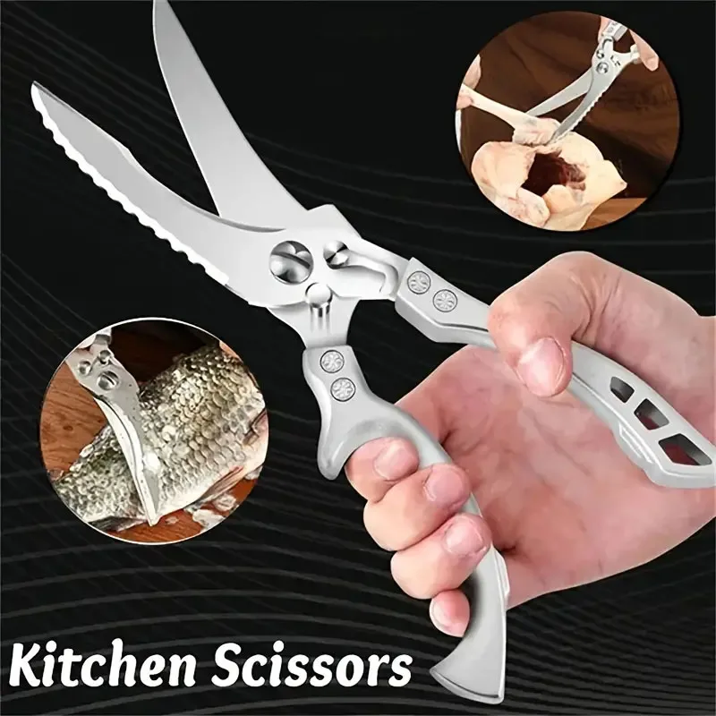 

Multi-purpose Kitchen Scissors Powerful Chicken Bone Scissors Stainless Steel Kitchen Bone Seafood Knife Household Food Scissor