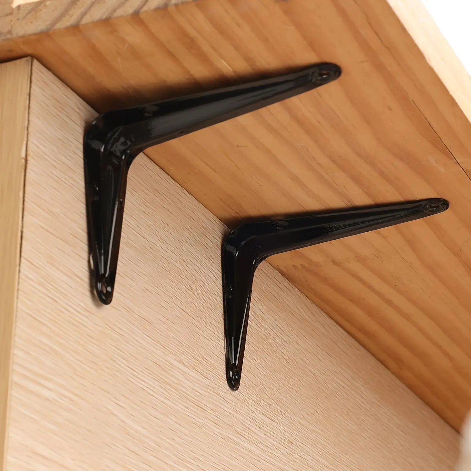 Durable Metal Floating Shelf Brackets - Decorative Wall Corner Braces with Screws