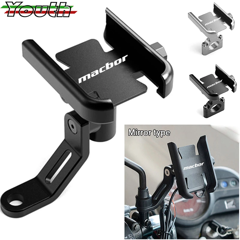 

For Macbor Montana XR1 XR5 500 Rockster flat 125 Eight Mile 500 Scrambler Motorcycle CNC Mobile Phone Holder Bracket Stand 2023