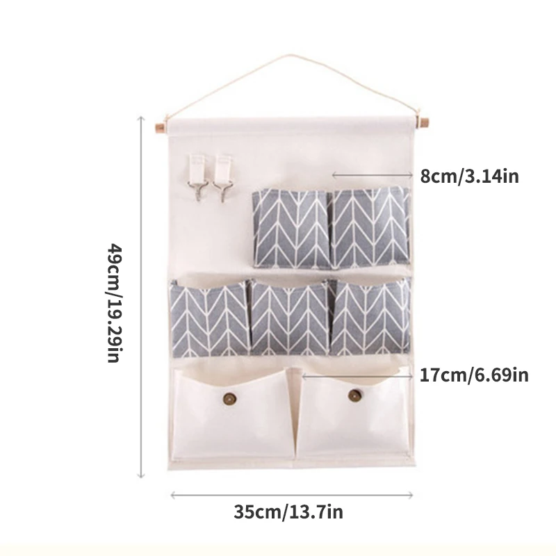 Hanging storage organizer 7 pockets waterproof hanging storage bag wall mounted closet organizer bear flamingo sundries bags home decor