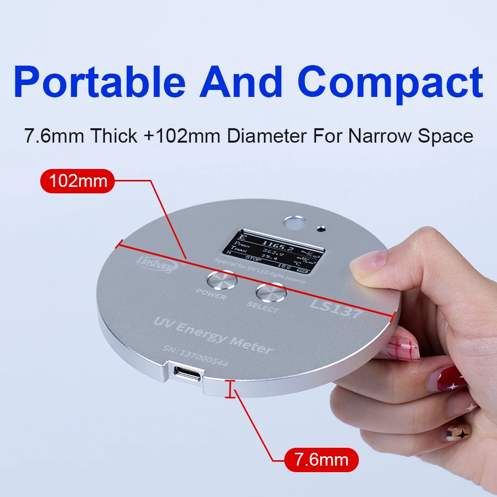 UV Illuminometer Uv Energy Meter Radiometer UVA LED Light Sources LS137 Measure Energy Power and Temperature Ultra-small Size High Precision