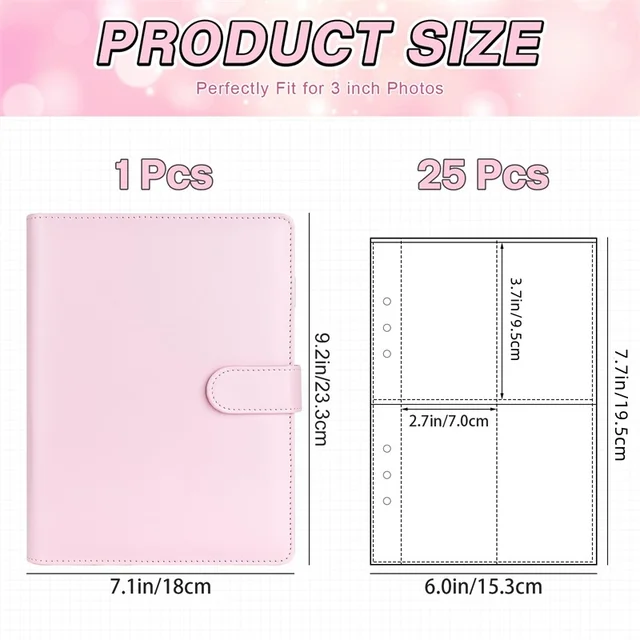 25 pièces Page (4 grilles) carte Photo A5-Binder Kpop Albums photos cartes idole feuilles mobiles recueillir livre classeur porte-carte Photo 5
