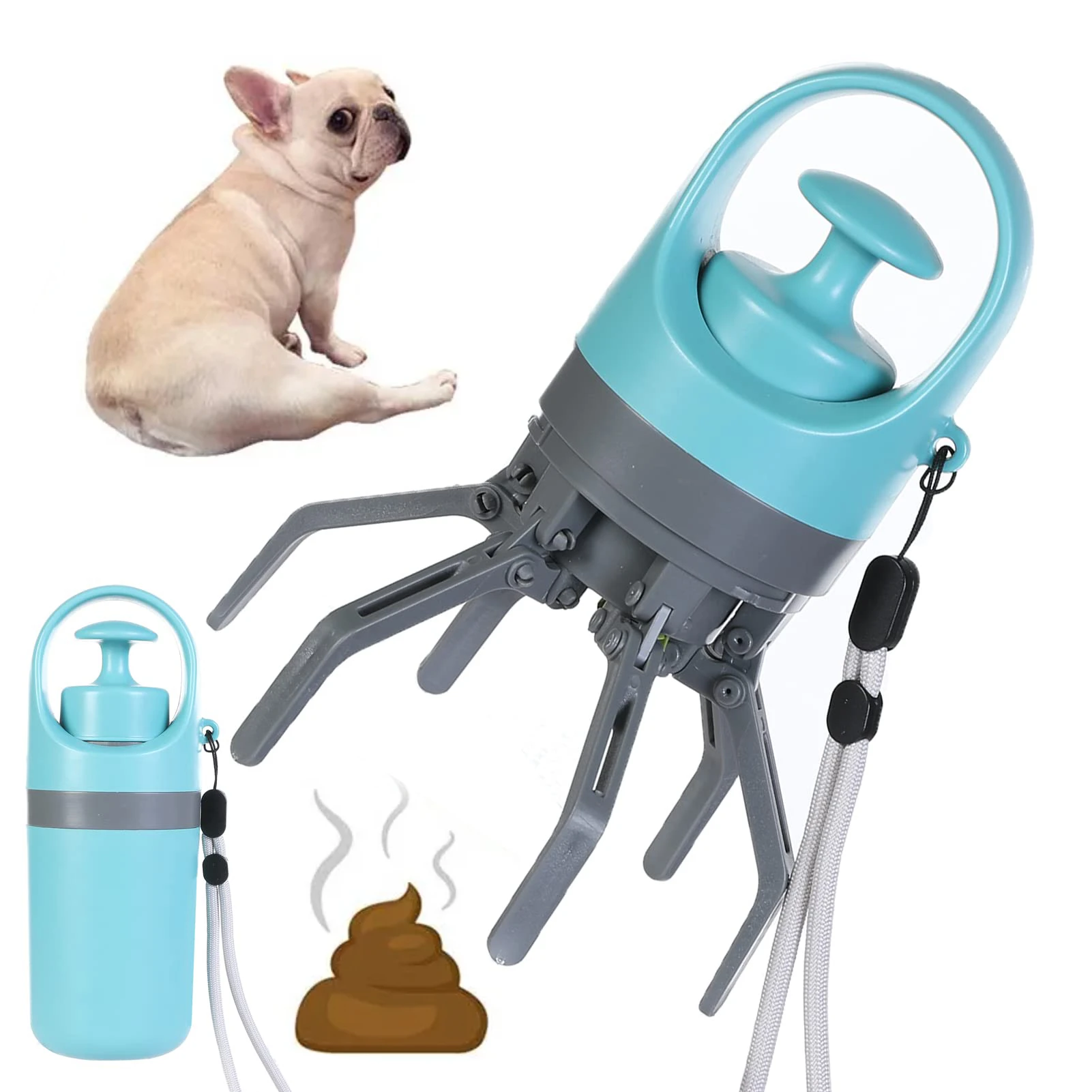 Portable Dog Poop Scooper Dog Waste Picker Upper with Bag Dispenser Pet