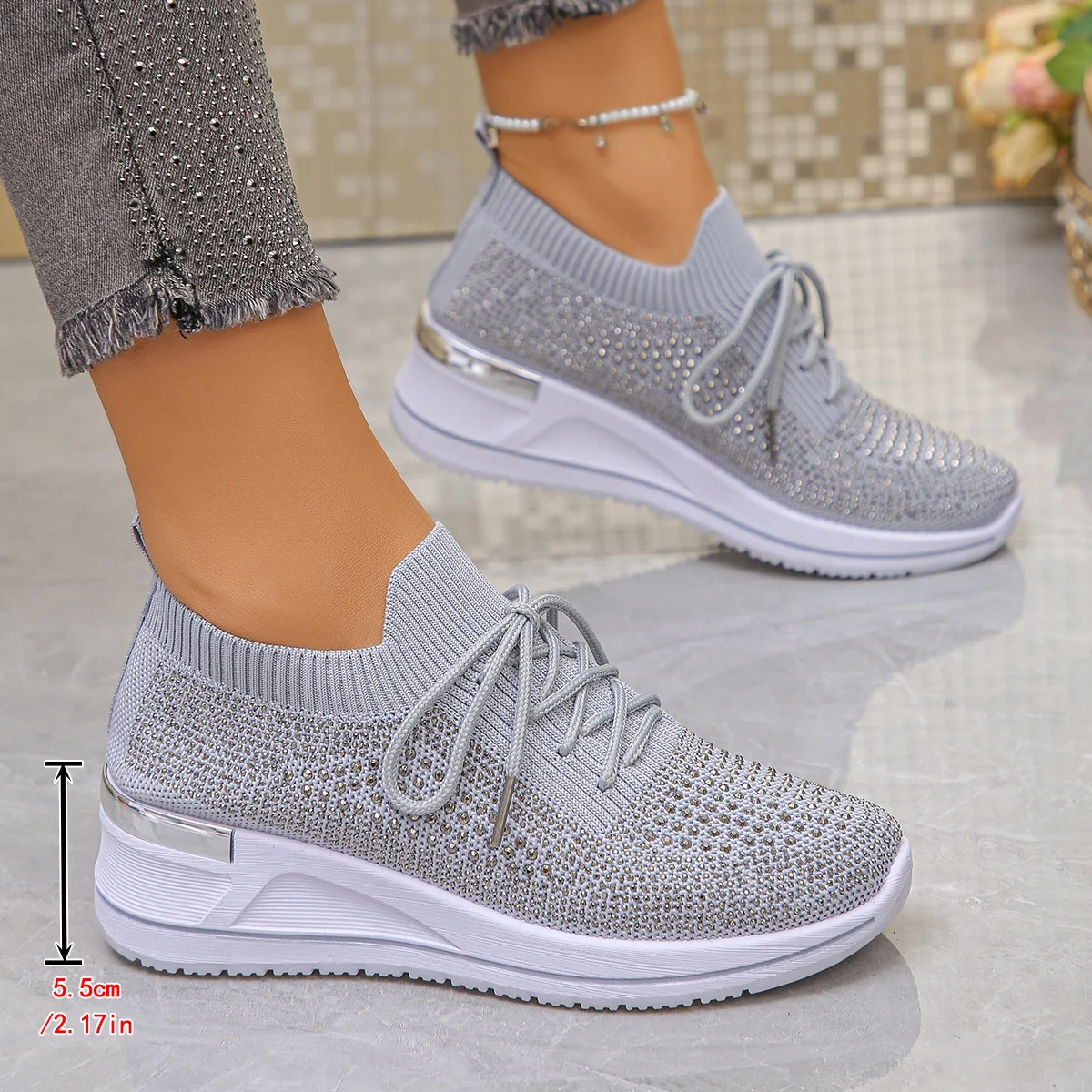Women Sneakers 2025 New Mesh Outdoor Platform Sneakers Women Wedges Thick Bottom Breathable Casual Tennis Vulcanize Shoes Women