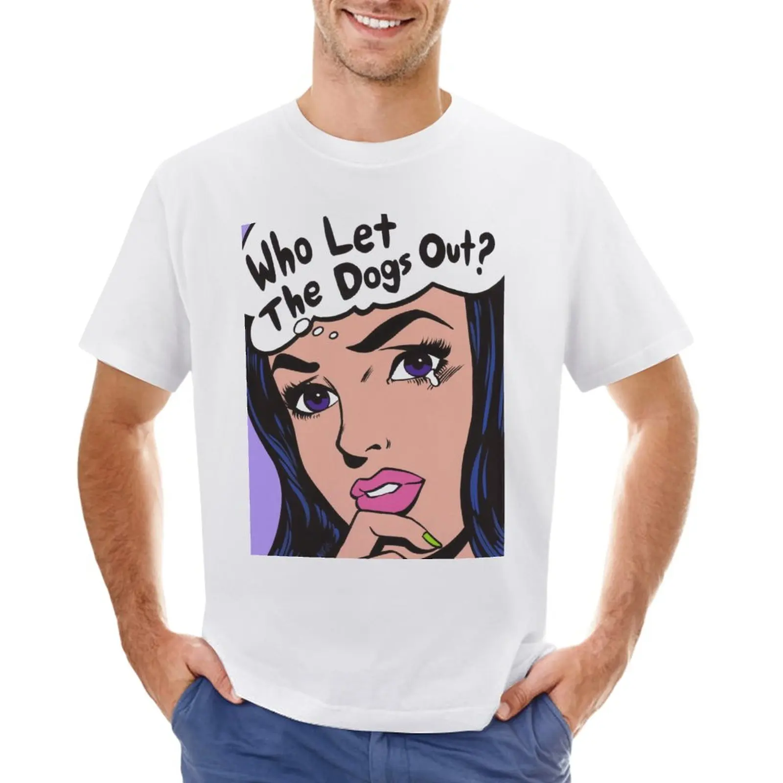 

Who Let The Dogs Out T-Shirt for a boy customizeds men clothes