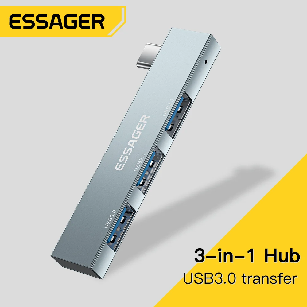 Essager-portátil tipo c para Hub Usb Portas c Plug Estendido Hub Usb de Alta Velocidade para Macbook Pro Acessórios para Computador em 1