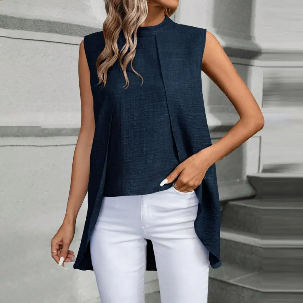 Flowy Summer Blouse Stylish Summer Tank Tops Loose Fit Shirts For Women With Irregular Hem Cap Sleeves Daily Wear Women Shirt