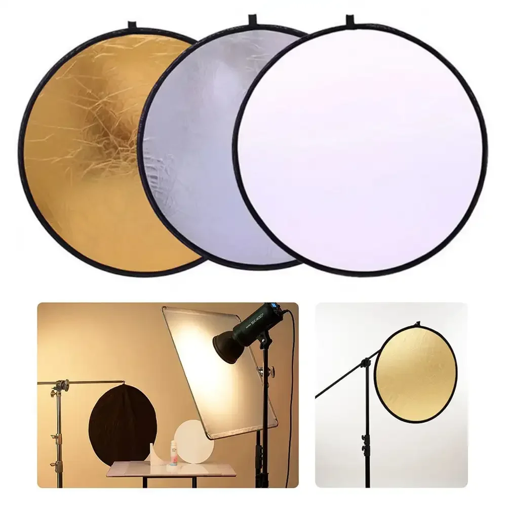 Photography Reflector 5 in 1 Collapsible Round Multi Disc 30 40 80 110cm 2in1 with Carry Bag Outdoor Light Diffuser