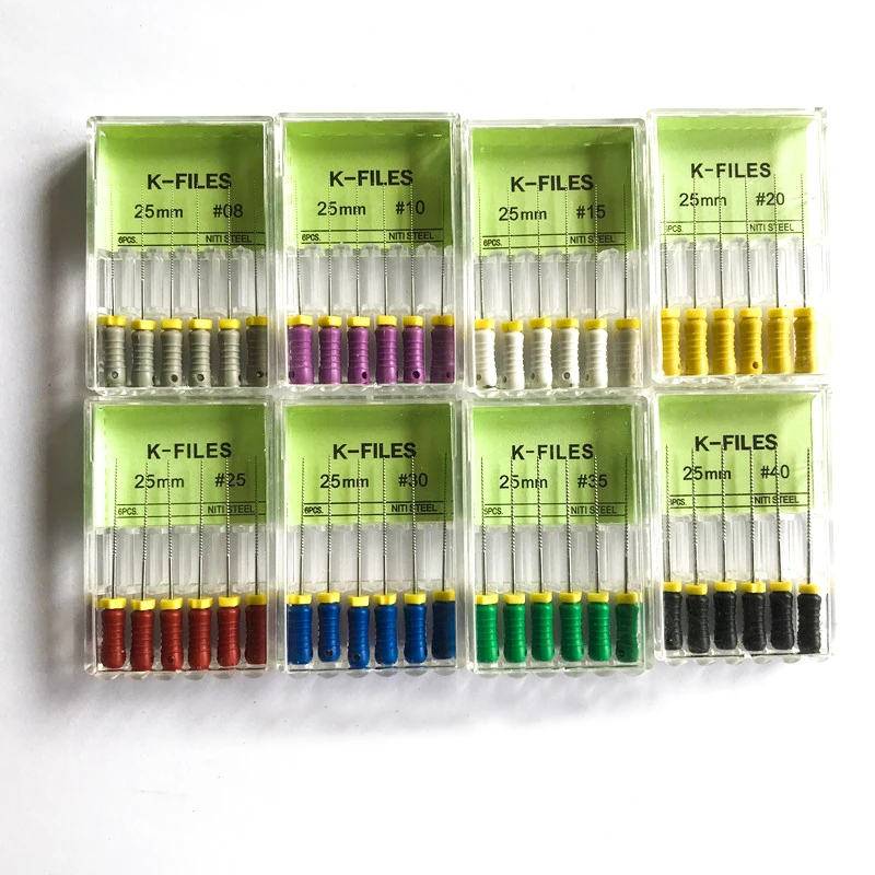 

6pcs/Pack NiTi Dental K-Files Endodontic Dental Hand Use Root Cannal Files Endodontic Tools Nickel Titanium 21mm 25mm