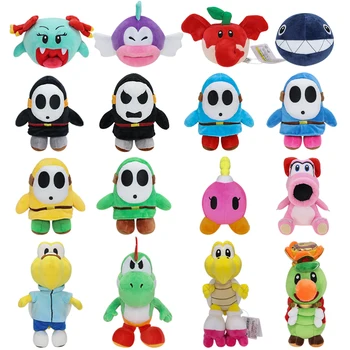 Cartoon Plush Mario Cheep Chomp Lady Bow Birdo Shy Guy Black Shy Guy Yoshi Kid Koops Bombette Doll Soft Stuffed Toys Xmas Gift