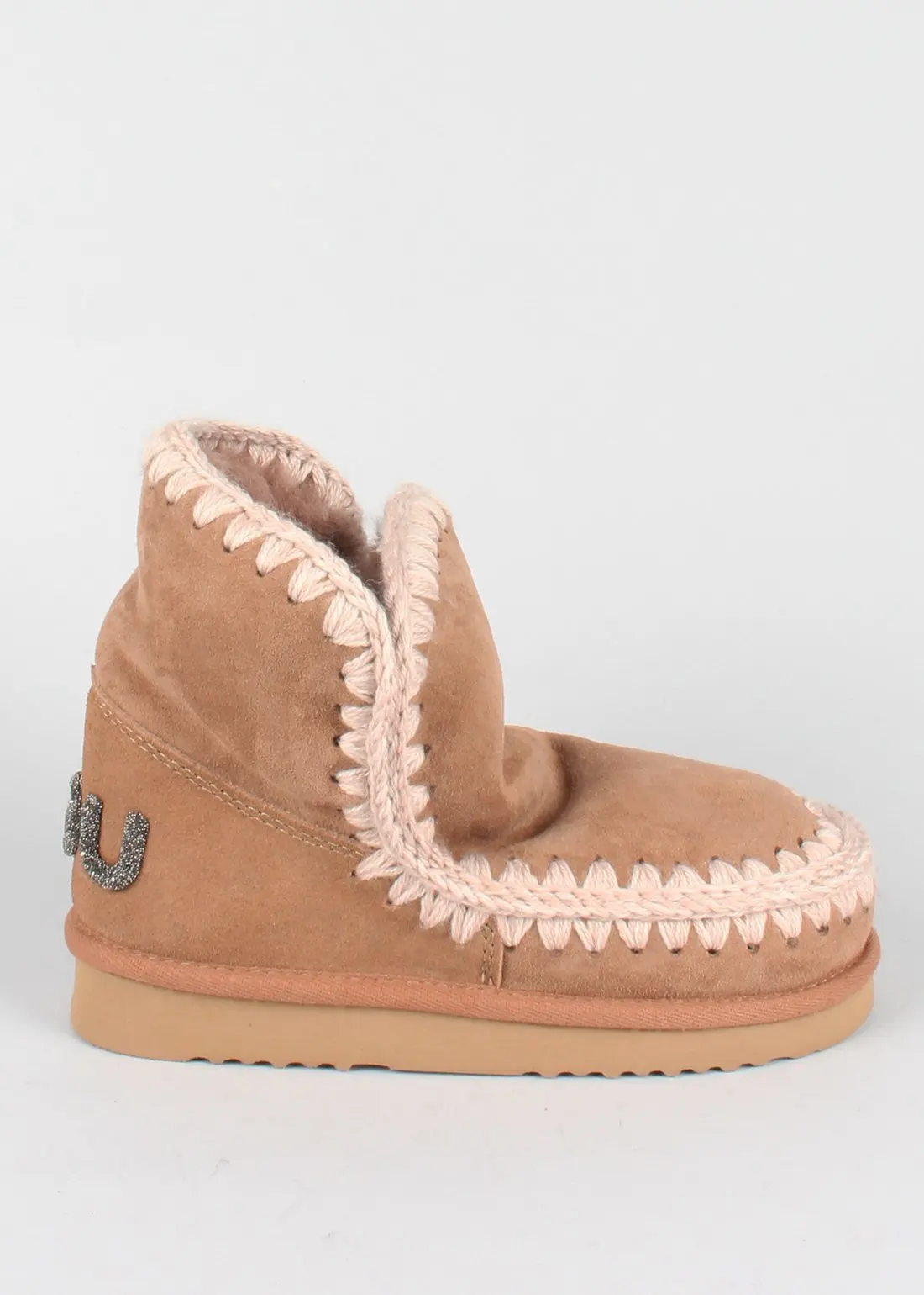 Botines eskimo 18 pink brown logo glitter MOU| | - AliExpress