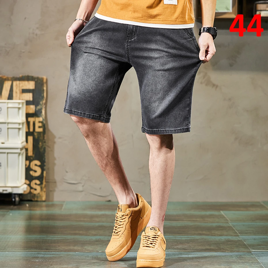 

Vintage Denim Shorts Men Black Jeans Shorts Fashion Casual Solid Color Jeans Shorts Male Plus Size 44 Short Pants Summer