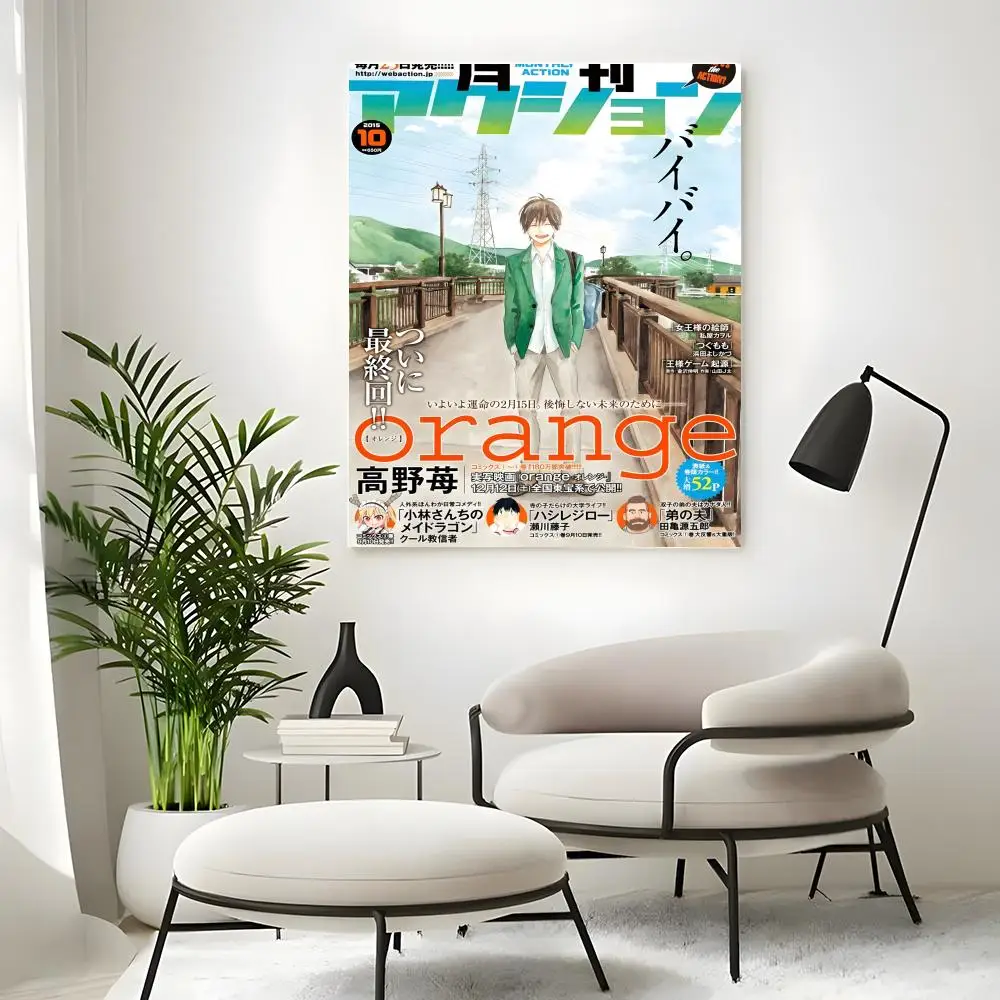 Vibrant Orange Anime Art Print – Perfect