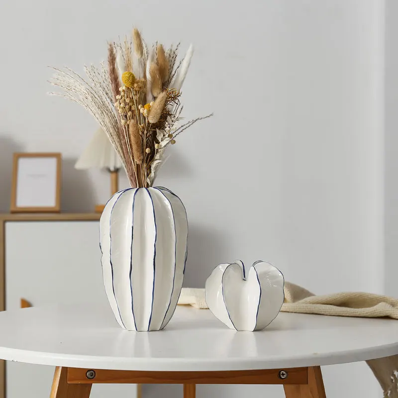 CAPIRON Ceramic Carambola Figurine Glazing Vase for Fresh Flower Arrangement Centerpiece Porcelain Home Table Decoration Objects 2