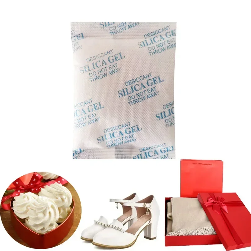1Pc 50g Gram Silica Gel Packets For Food Packaging Flower Drying Non-Toxic FDA Silicone Desiccant Moisture Absorber Kitchen