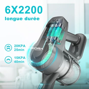 YISORA N300 Cordless Upright Vacuum Cleaner, 20Kpa Ultra Lightweight Stick Vacuum for Carpet, Hard Floor, Car, Pet Hair 3