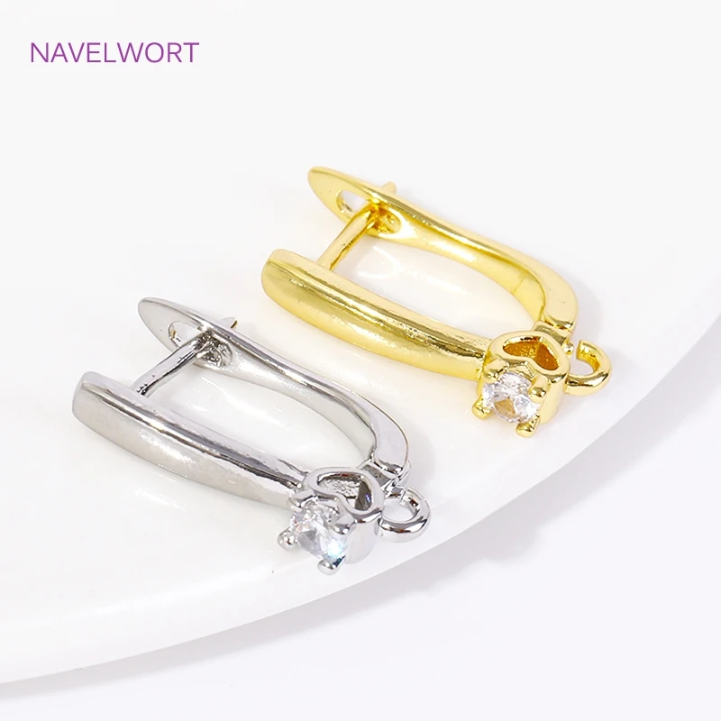 18K Gold Plated Brass Anti-Allergy Earring Hooks Clasps Shvenzy Ear Wire Earring Hook For DIY Earring Jewelry Making Fittings 5