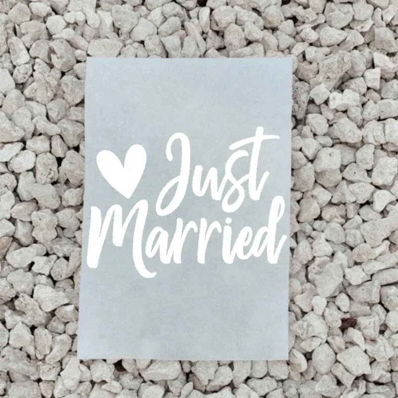 Just married Heat Transfer Iron on Decal For bride Wife denim Jacket shirt bridal shower Newlywed wedding Honeymoon decoration custom stickers
