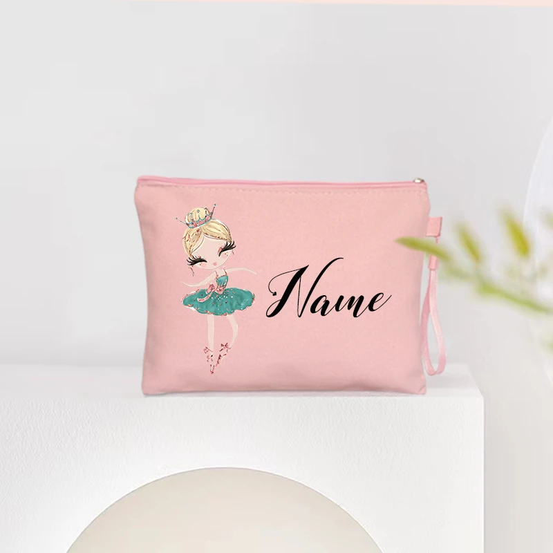 Personalized Ballet Girl Name Makeup Bags Pink Custom Name Women's Cosmetic Bag Kits School Supplies Pencil Pouchs Teacher Gifts 8 Sb00e72c72db748c589a789651f445687C