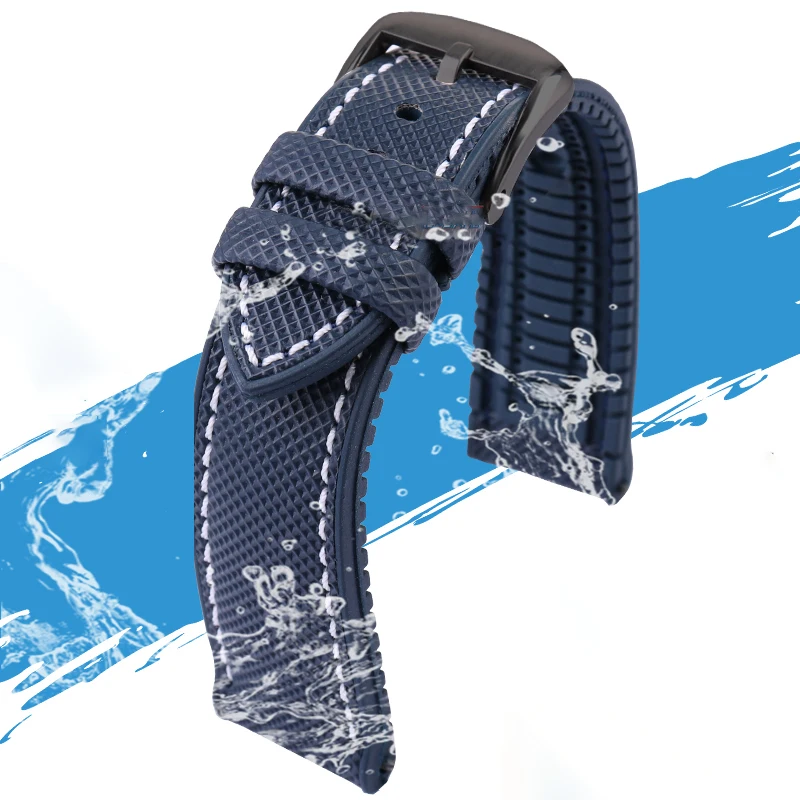 Enhanced Hybrid Fluoro Rubber Canvas Nylon Watch Strap