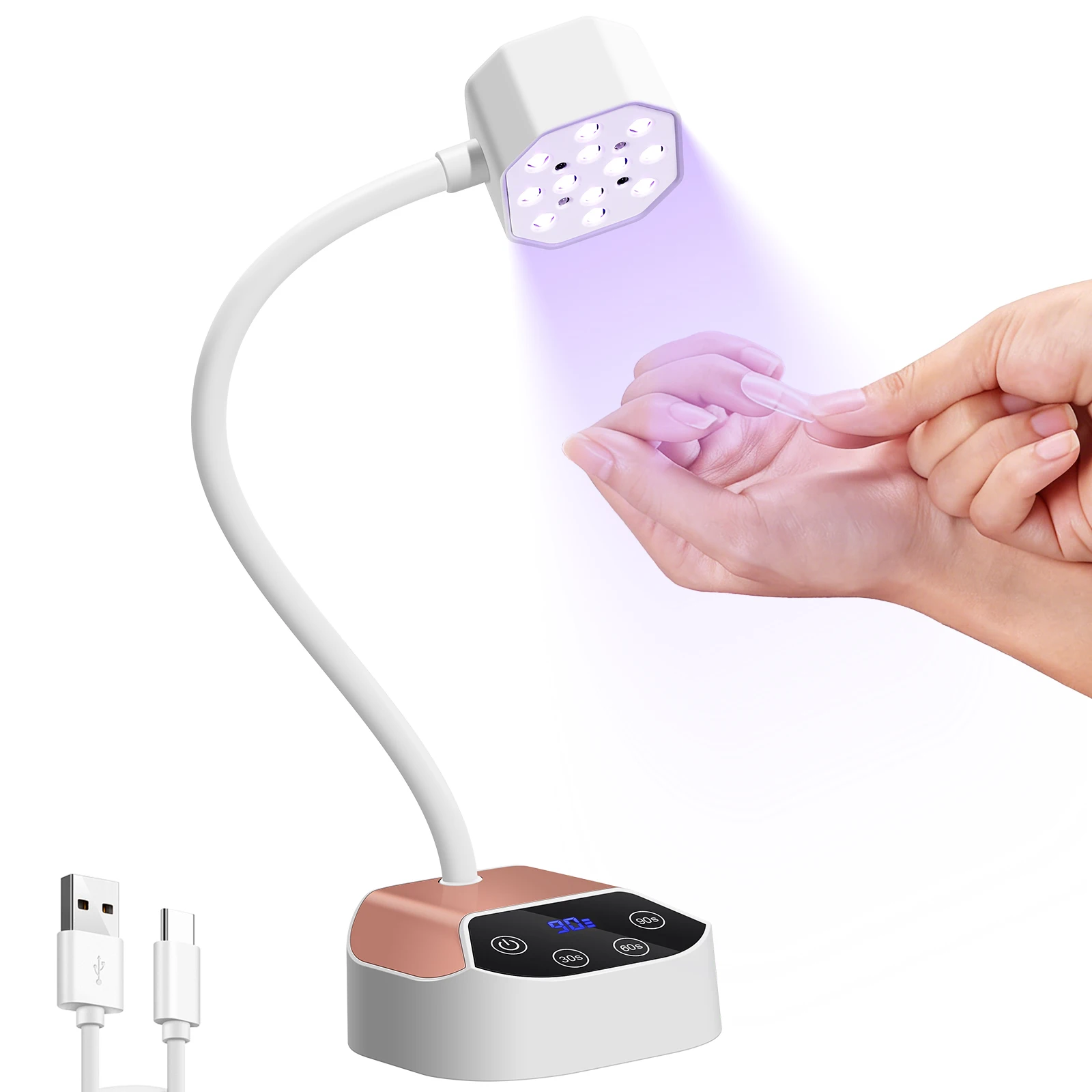다이아나뷰티 UV LED 네일 램프 데스크탑 충전식 네일 드라이어 4단계 타이..