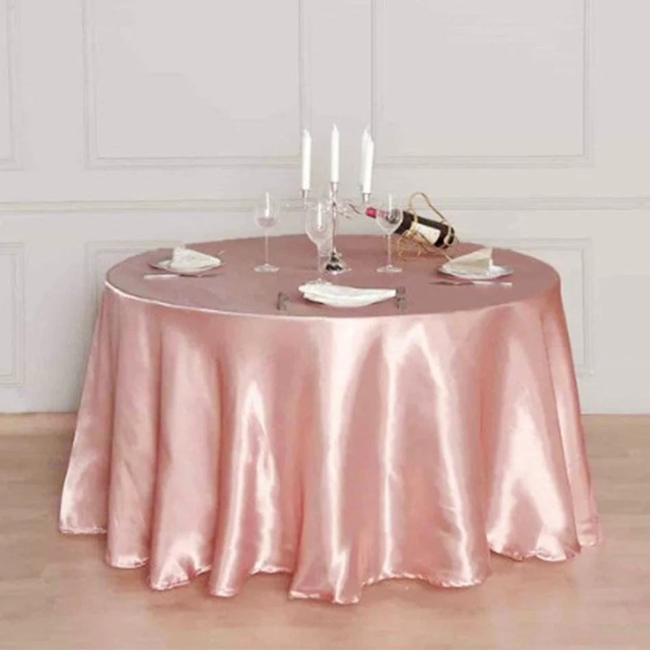 Rose Gold Satin Tablecloth - Nordic Elegance Wedding and Party Table Cover