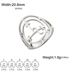 EUEAVAN Women's Stainless Steel Lilith Sigil Geometric Ring - Magic Protection Amulet Jewelry - 8 (Silver Color)