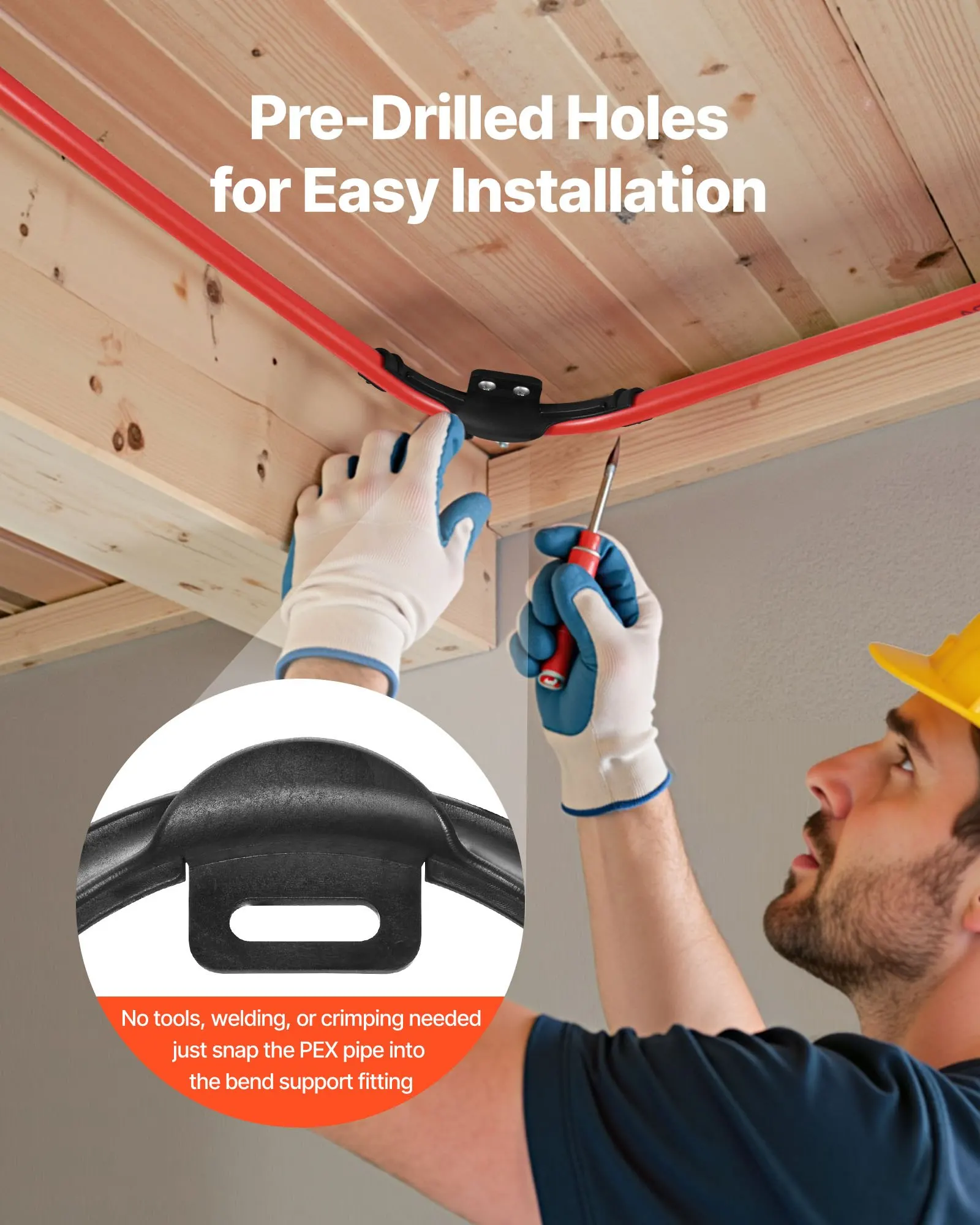 Utilisation de plusieurs supports de coudes PEX