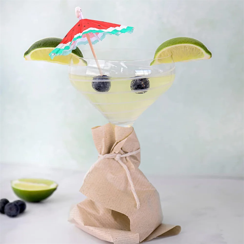 50pcs/Set Cocktail Decor Parasols Watermelon Umbrella Cake Topper Picks Drinks Picks Fruit Sticks For Birthday/Wedding/Bar Party