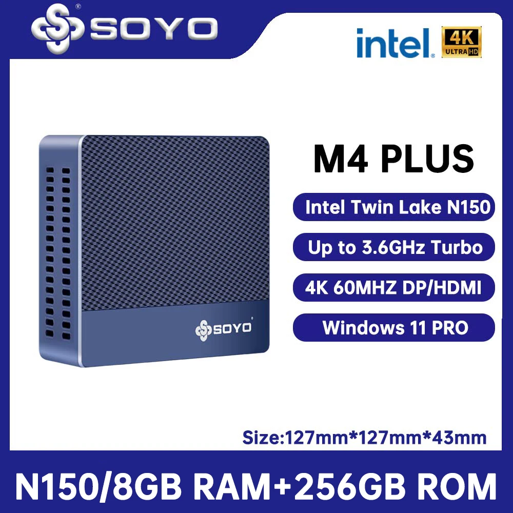 SOYO M4 PLUS Mini PC Intel Twin Lake N150 CPU Up To 3.6GHz Turbo
