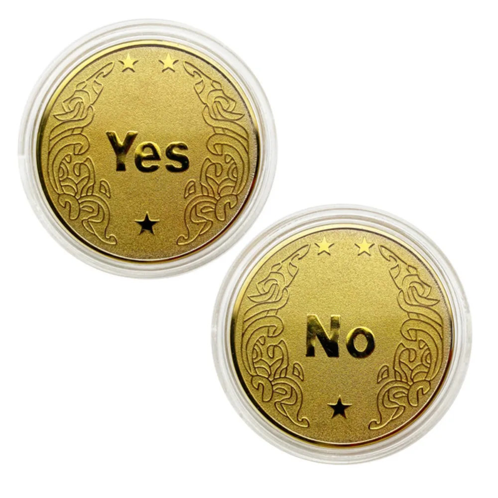 

40mm Yes or No Decision Coin Commemorative Badge Handicraft Coins Collectibles Double-sided Electroplating Prediction Coin Charm