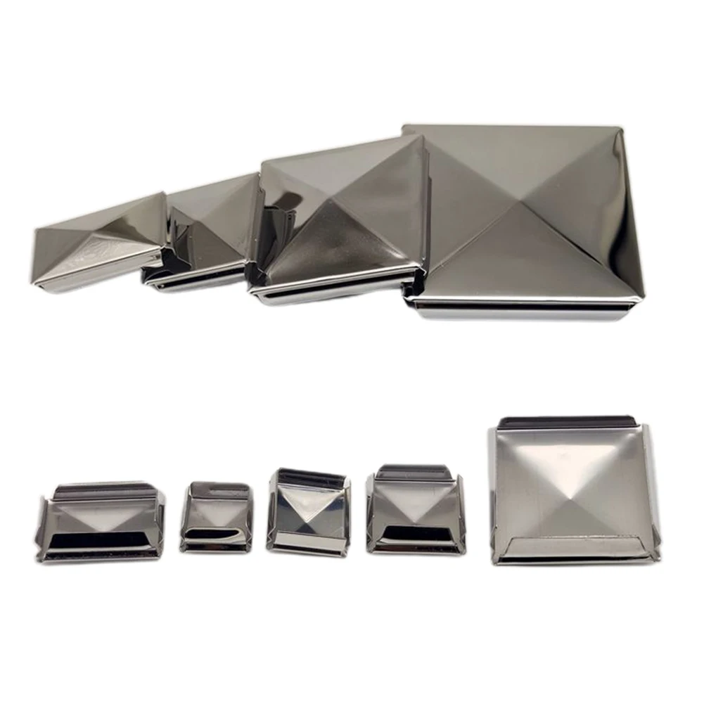 1/10Pcs Column Cap Hat Square Post Cap Stainless Steel To Steel Galvanized Cover Pyramid Shape Home Garden Decoration column cap hat
