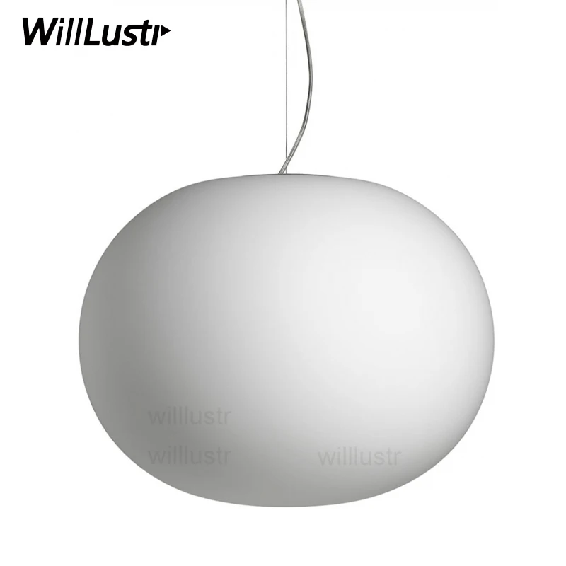Lampada A Sospensione Moderna Ovale In Vetro Opalino Bianco Glo-Ball Sospensione Luce Ufficio Ristorante Hotel Casa Lampadario A Soffitto Sospeso