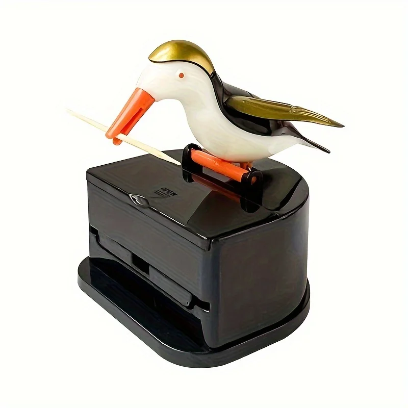 Woodpecker Toothpick Dispenser with One Click Pressing and Popping Design, Toothpick Holder, Toothpick Storage Container
