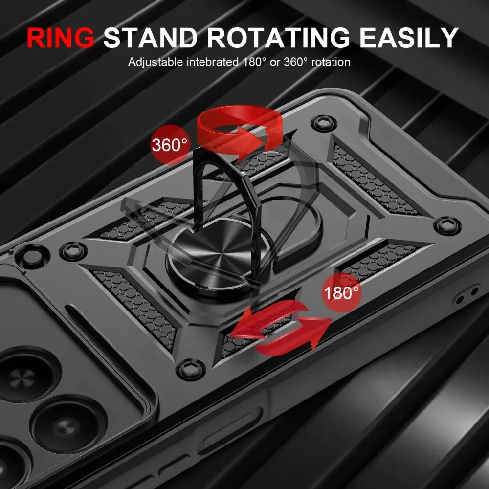 Military Grade Heavy Duty Armor Case with Ring Stand and Shockproof Protection