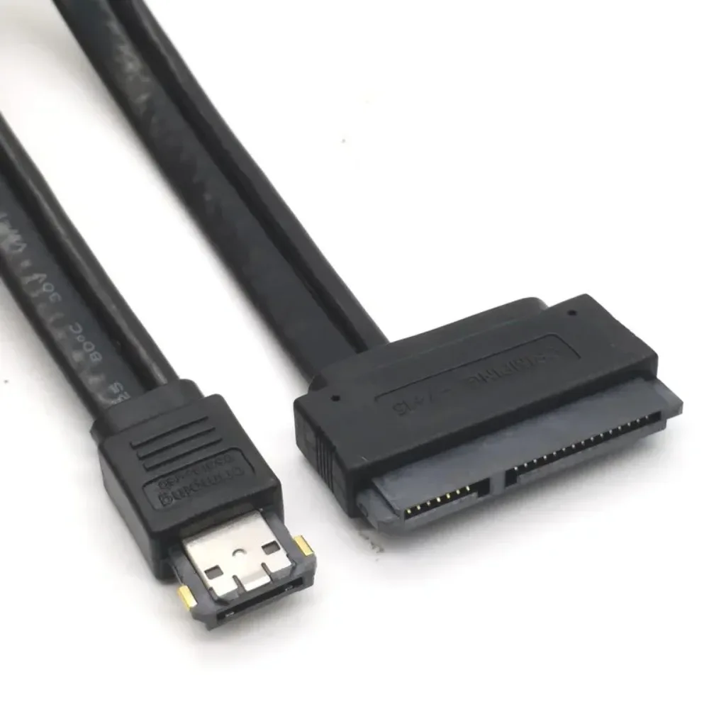 파워 eSATA USB 2.0 5V/12V 콤보 케이블 45cm - 플러그 앤 플레이 고속 - 7+15핀 SATA - 22핀 eSATA (2.5인치/3.5인치 SATA HDD/SSD용)