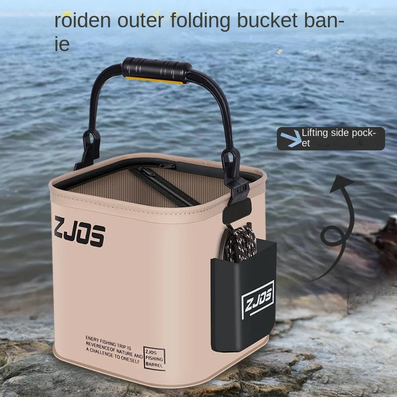 Water Bucket, Multifunctional Foldable Fish Bucket, Luya Wild Fishing Protection, Portable Wear-resistant Portable