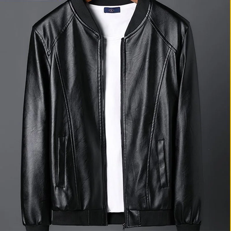 Autumn Winter KPOP Fashion Style Harajuku Slim Fit Tops Casual All Match Leather Jacket Pockets Zipper Long Sleeve Outerwear